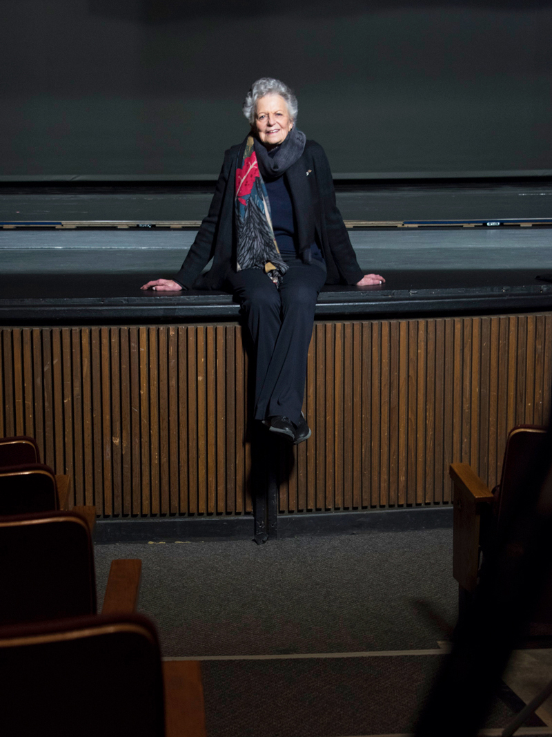 Banff Centre donor sits in an empty Eric Harvie Theatre. 