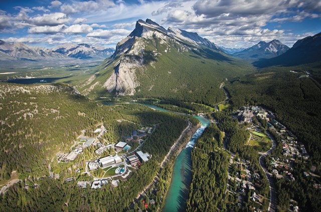 Aerial view of Banff Centre for Arts and Creativity, Photo by Paul Zizka