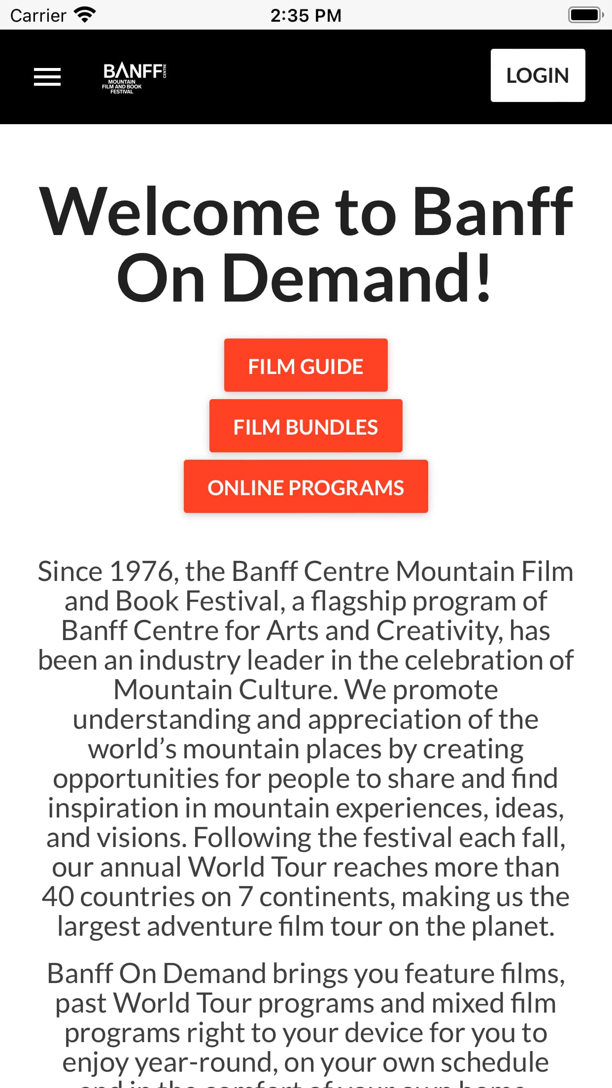 Welcome to Banff on Demand!