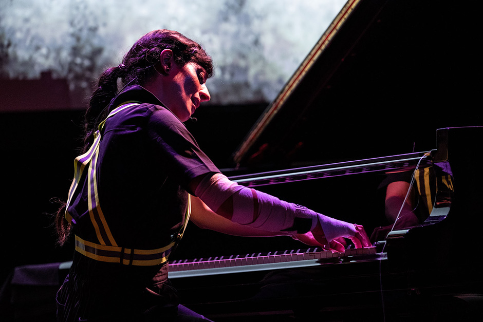 Persephone & the Phoenix; Nicole Brancato, keys. Photo by Rita Taylor, Banff Centre 2022. 