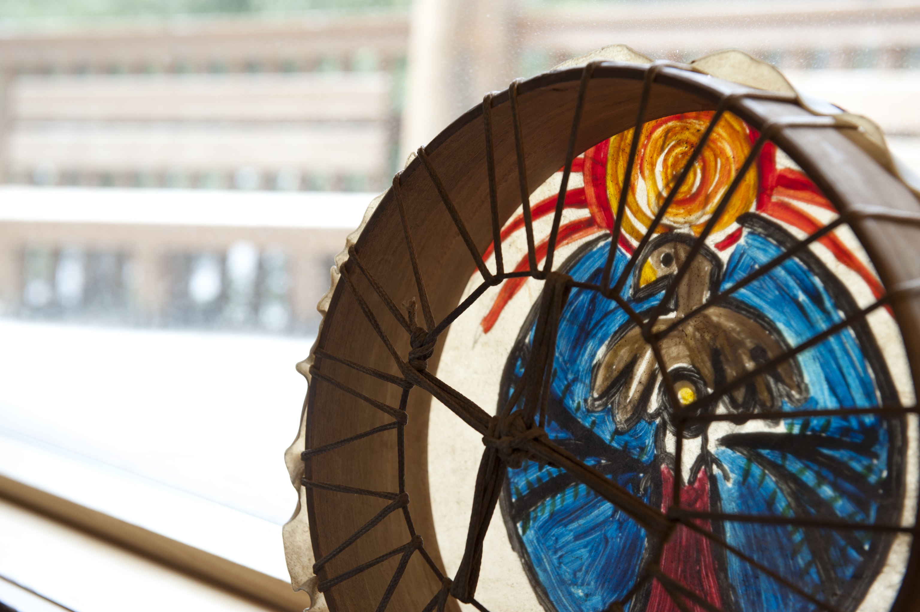 Hand painted Indigenous Drum