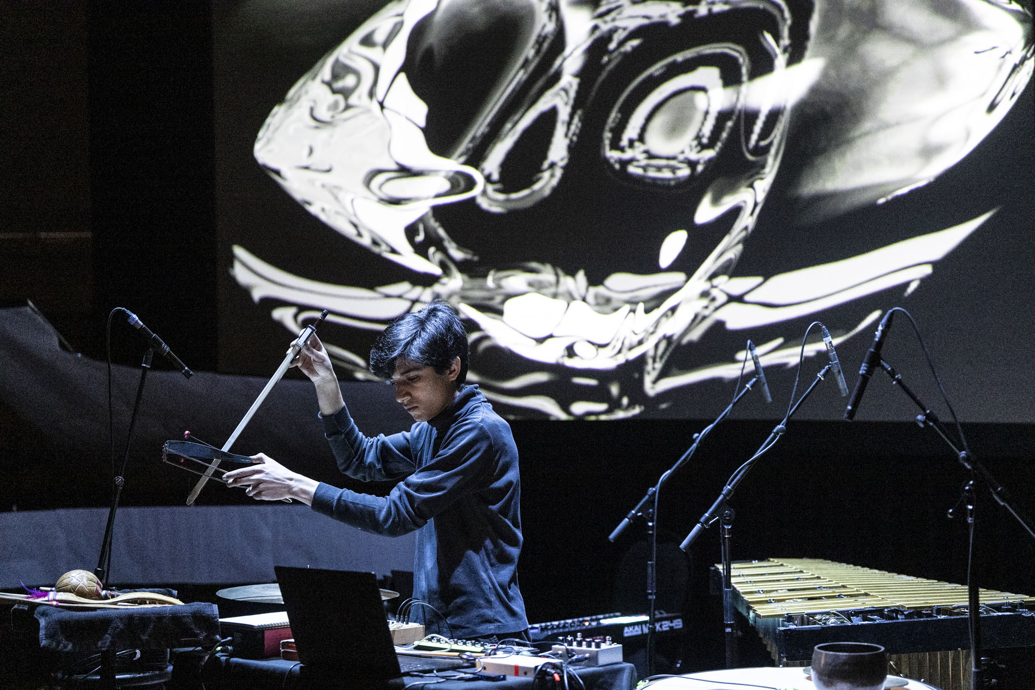 Aditya Bhat (percussion), BMir Participant Concert 2025, photo by Rita Taylor.