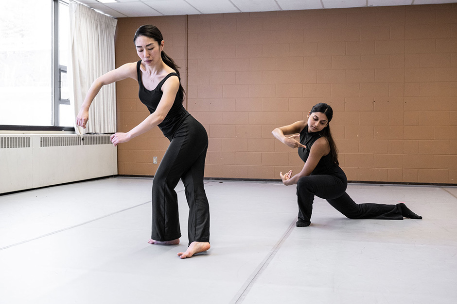 Dancers rehearsing in the studio