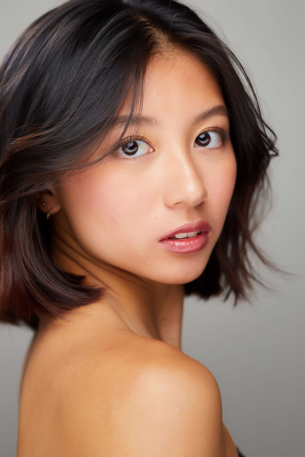 Asian women with black short hair