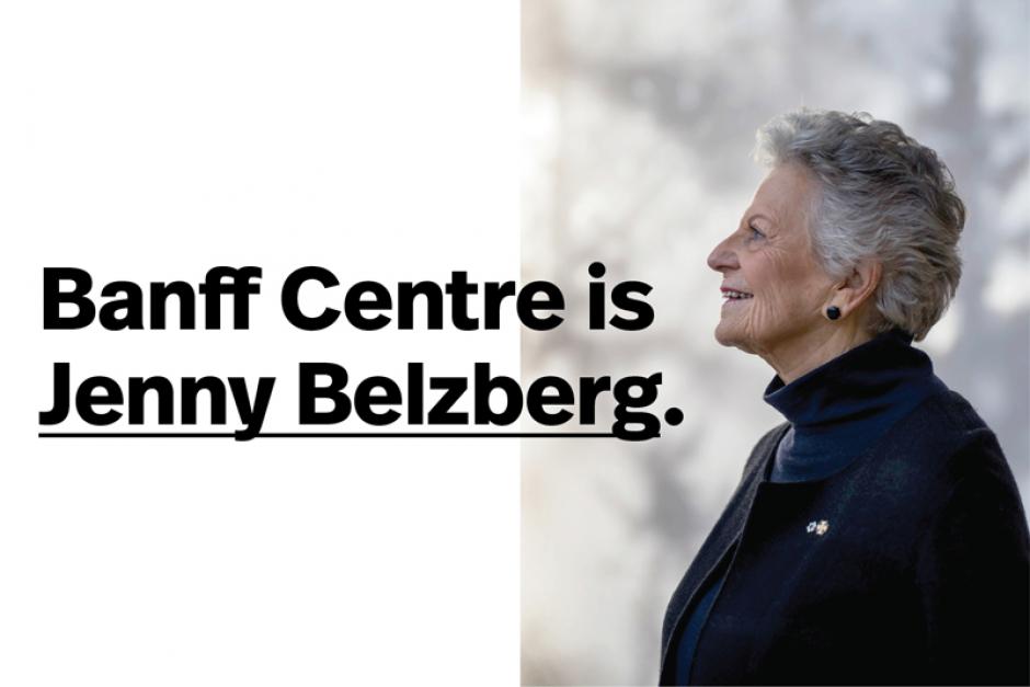 Banff Centre is Jenny Belzberg Portrait of Banff Centre donor with text overlay