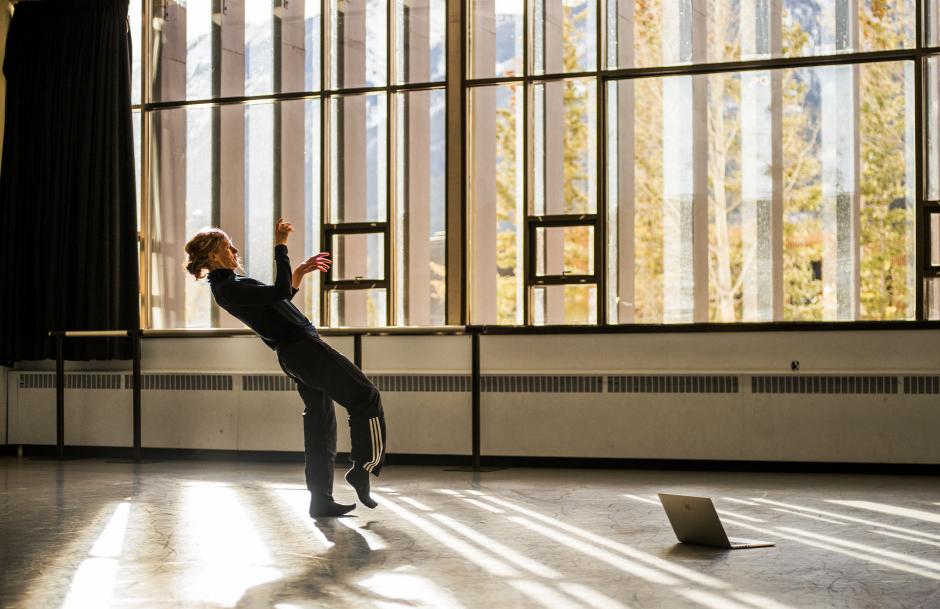 Crystal dancing in a sunny studio. 