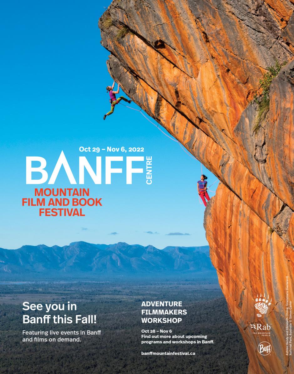 Sample 2022 Ad, Banff Centre Mountain Film and Book Festival, Simon Carter Sample 2022 Ad, Banff Centre Mountain Film and Book Festival, Simon Carter