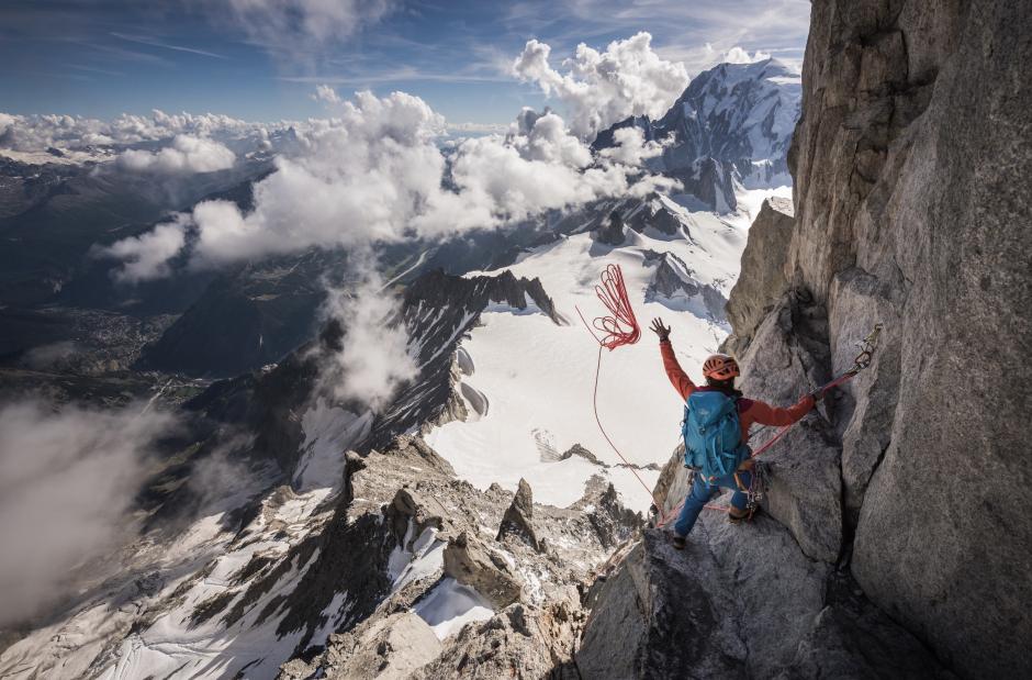 Valentine Fabre on the Dent du Géant © Ben Tibbetts