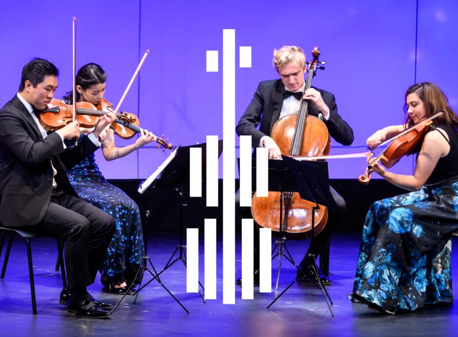 Viano String Quartet performs on stage at BISQC 2019