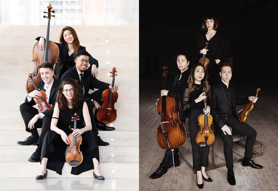 Dior Quartet, photo by Bo Huang; Leonkoro Quartett, photo by Nikolaj Lund. Dior Quartet, photo by Bo Huang; Leonkoro Quartett, photo by Nikolaj Lund.