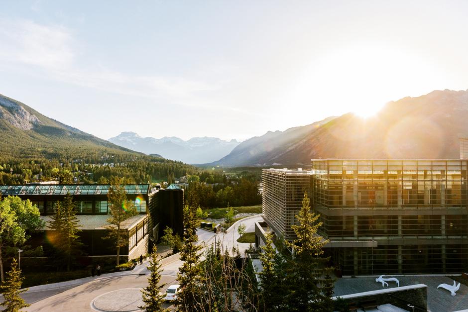 Banff Centre campus including commissioned public artwork The ghosts on top of my head by acclaimed artist Brian Jungen