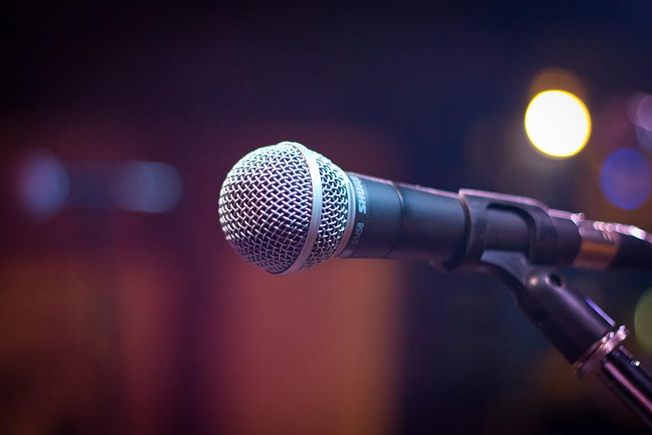 Close up image of a microphone