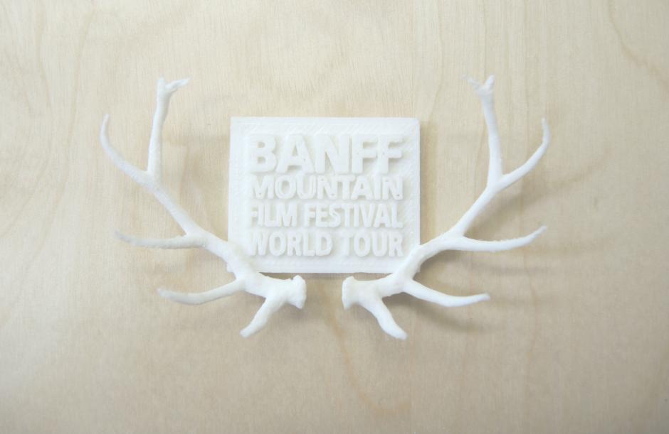 3D-printed mini-model of the award
