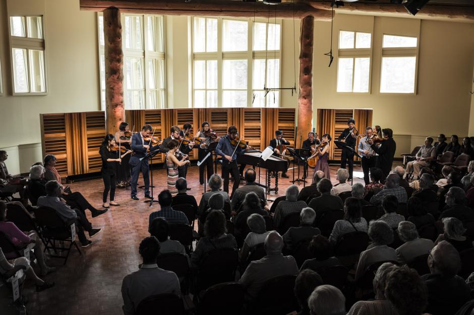 anff Centre International String Quartet Festival, 2017, Blake Pouliot and Alice Lee: Concerto for Two Violins, Bach. anff Centre International String Quartet Festival, 2017, Blake Pouliot and Alice Lee: Concerto for Two Violins, Bach.