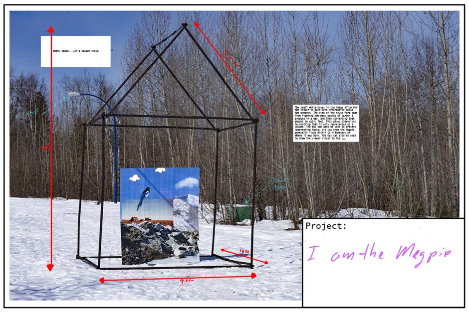 “I am the Magpie” artwork mockup, by Jordan Schwab. Carbon frame in winter landscape.