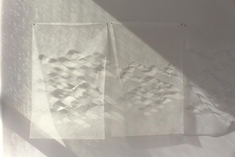 Éloïse Plamondon-Pagé, Geotextile Installation, 2020 Eloise Plamondon-Page's artwork titled geotextile installation