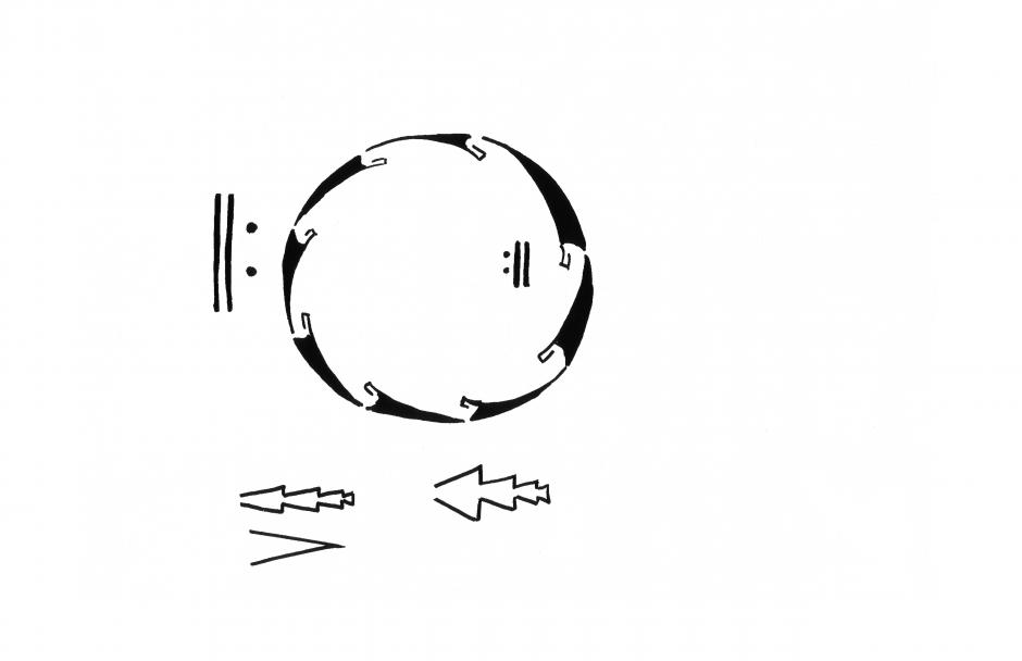 Raven Chacon,"...lahgo adil’i dine doo yeehosinilgii yidaaghi" (for large ensemble), 2004. Score excerpt, dimensions variable. Courtesy of the artist.