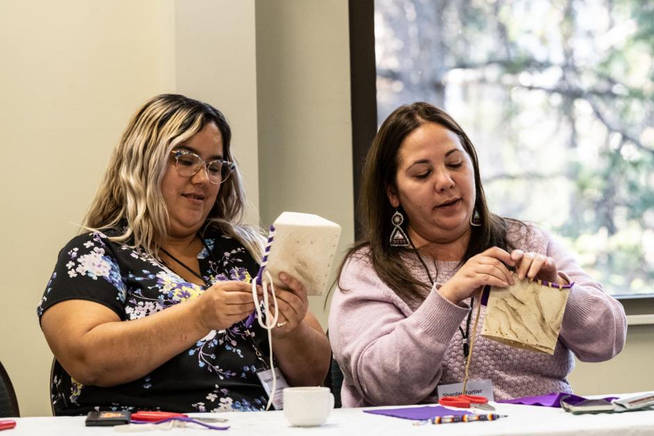 Image of two participants in an Indigenous Leadership program.