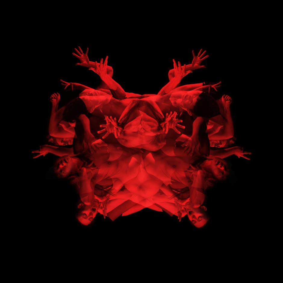 Image of the artist Cassils' work titled 'Human Measure Rorschach #1'