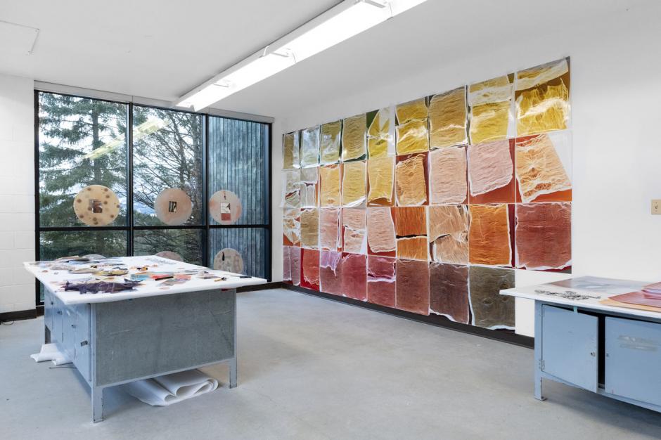 Laurie Kang’s studio during Barbara Spohr Award residency in 2020. 