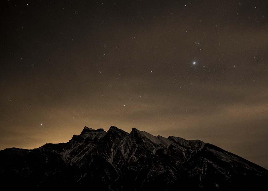 Night Sky over mountain range