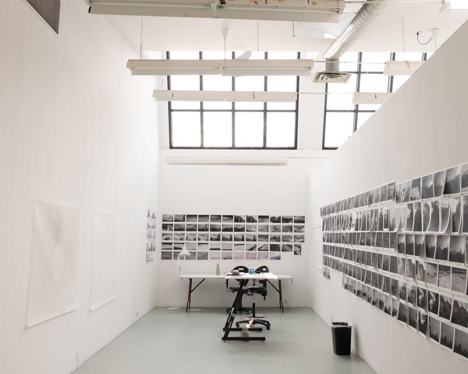 Sarah Kernohan's studio at Banff Centre