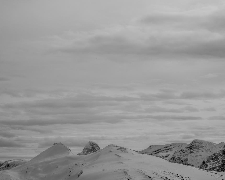 Sarah Kernohan's studio at Banff Centre: photo of a mountain