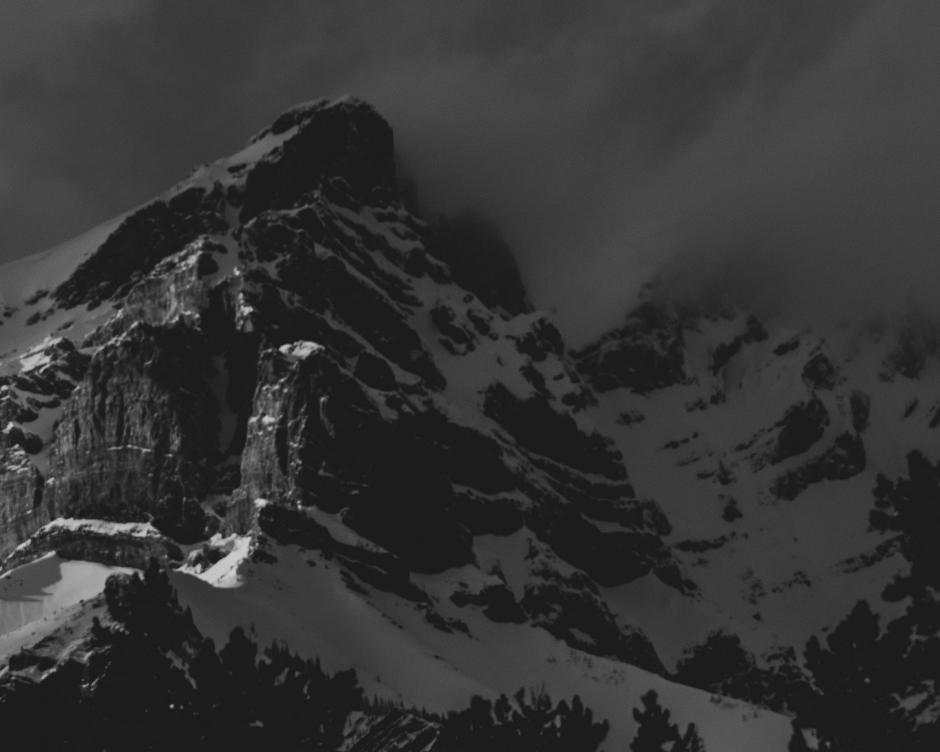 Sarah Kernohan's studio at Banff Centre: photo of a mountain