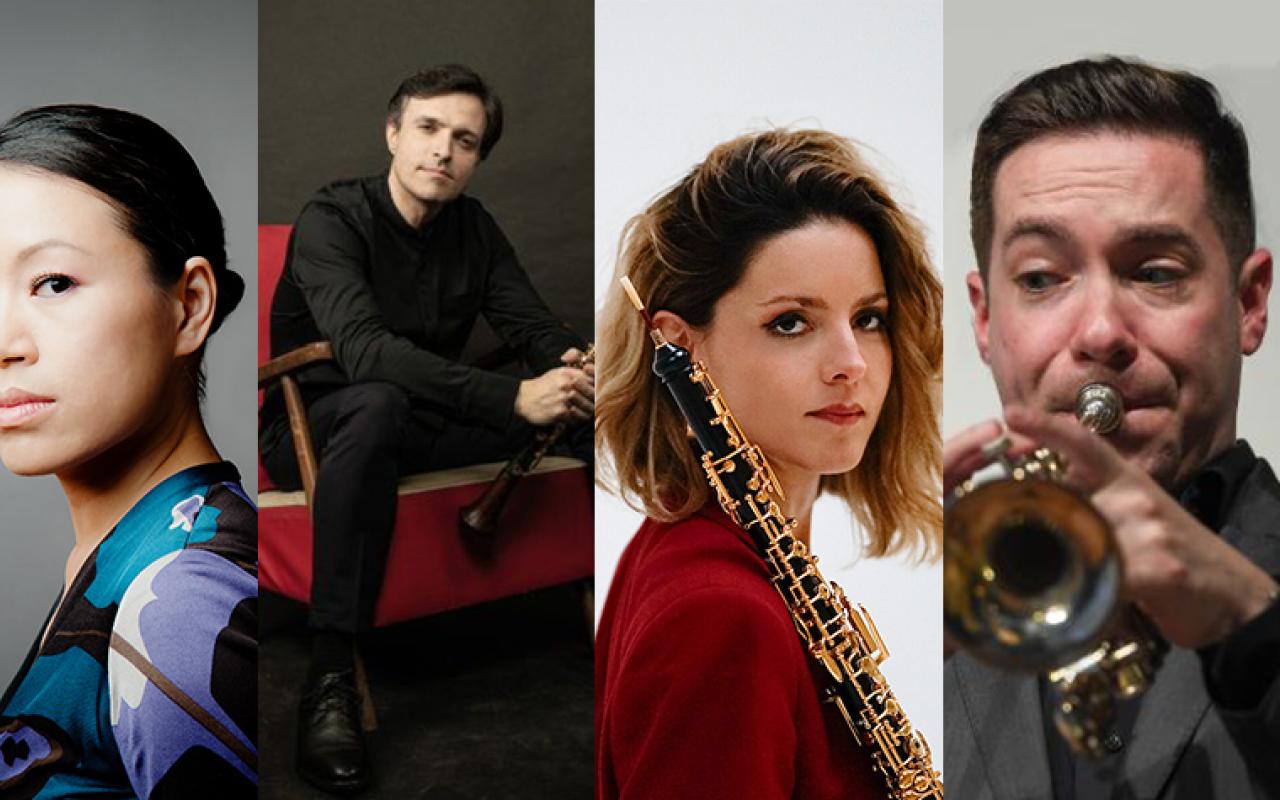 Left to right: Aiyun Huang, Jose Franch-Ballester, Cristina Gómez Godoy, Joel Brennan.  Photos courtesy of the artists. 