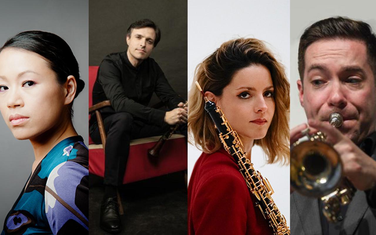 Left to right: Aiyun Huang, Jose Franch-Ballester, Cristina Gómez Godoy, Joel Brennan.  Photos courtesy of the artists. 