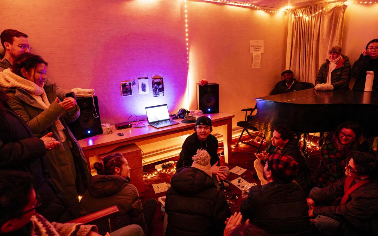 Agar Haineault also known as K.$TONE, BMiR Open Studio 2025, photo by Rita Taylor.