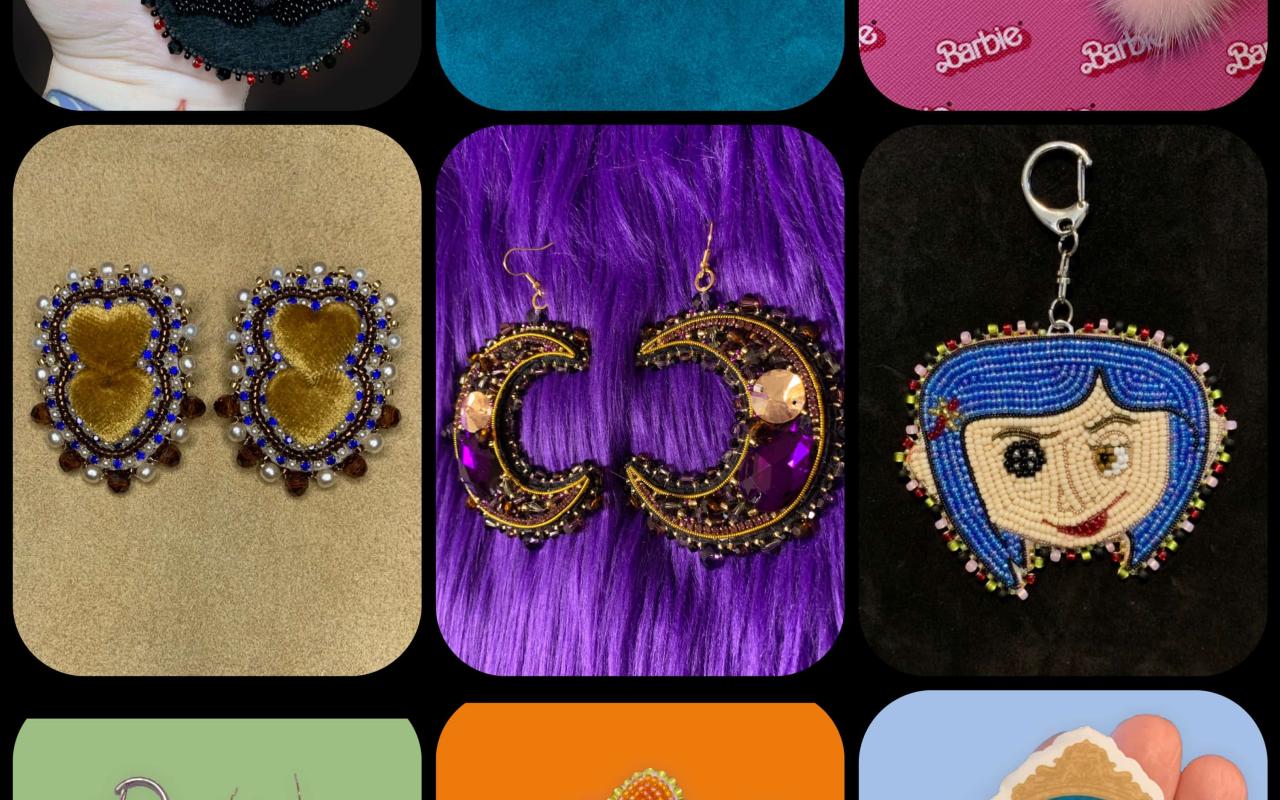 Collage of Beadworks by Modern Métis Designs