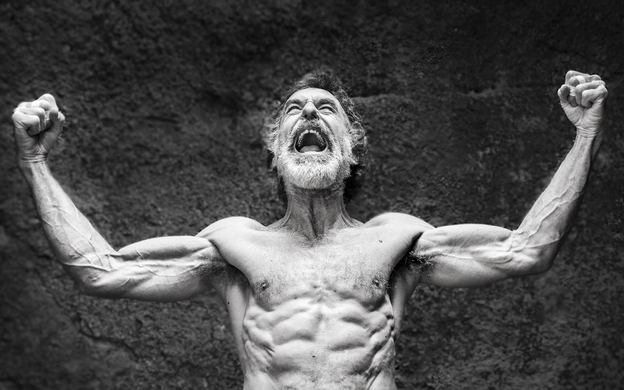 Black and white photo of climber John Verm Sherman 