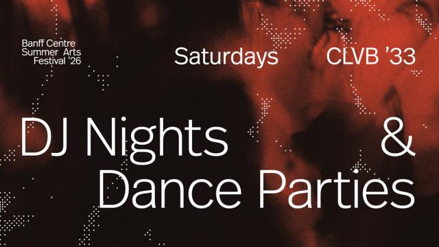 Poster style Red backgorund with text DJ Nights