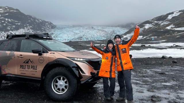 Julie and Chris Ramsey with their Nissan Ariya EV