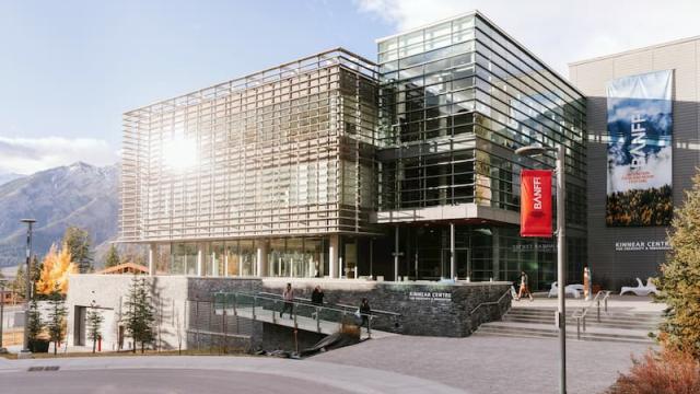 Sunny picture of Kinnear Centre on Banff Centre campus.