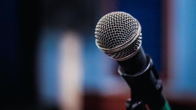 Close up image of a microphone