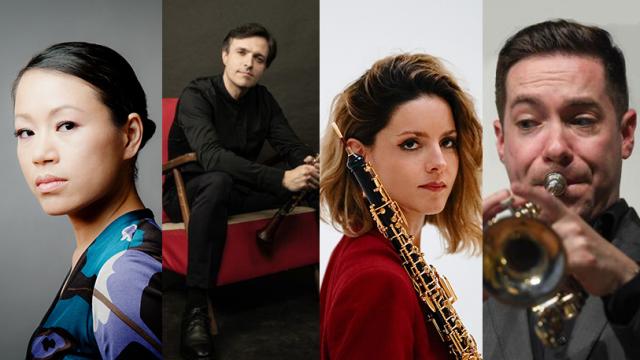 Left to right: Aiyun Huang, Jose Franch-Ballester, Cristina Gómez Godoy, Joel Brennan.  Photos courtesy of the artists. 