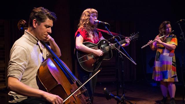 Justin Wright, Dana Sipos and Lina Andonovska at Banff Centre, 2019