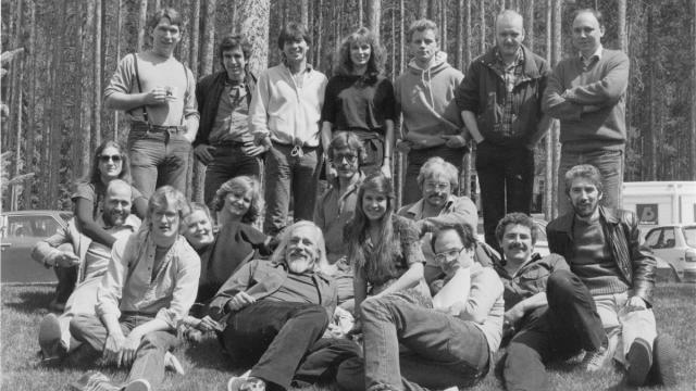 Photo of faculty and participants at 1984 Playwrights Colony