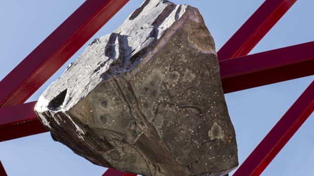 Tyler Los-Jones, detail view of "held above our heads in stone" (2015). Fiberglass, foam, paint, glitter, dimensions variable. Commissioned by Walter Phillips Gallery at Banff Centre. Photo Rita Taylor