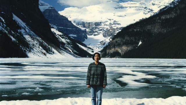 Jin Me Yoon, "Souvenirs of the Self (Lake Louise 91/96)" (1996). 72 x 92.5 cm, transmounted C-Print. Collection of Walter Phillips Gallery, The Banff Centre