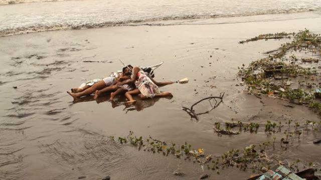 “Tejal Shah, detail of film still from Between the Waves, 5-channel video installation, 2012. Courtesy of the artist, Ba