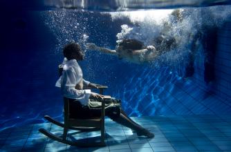 Azure Barton dance immersed underwater. 2012