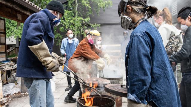 Material Transformations, Ceramics, Raku firing. 