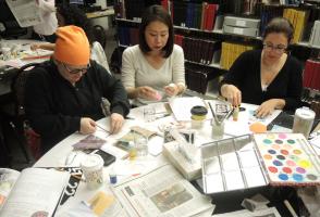  Participants work on creating their own decks