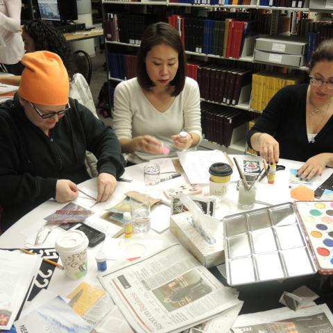  Participants work on creating their own decks