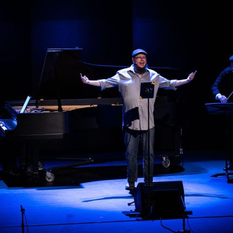 Shane Koyczan and Barry Shiffman (violin) and Jon Kimura Parker (piano)