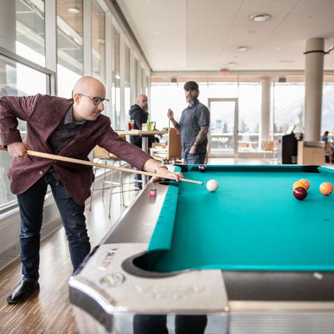 A game of pool at Maclab Bistro