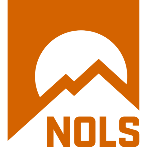 NOLS text logo with dual mountain peak